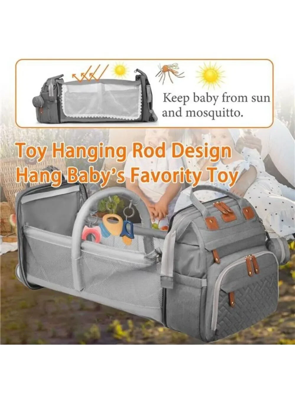 Diaper Bag Backpack with Changing Station USB Port Waterproof Large Capacity